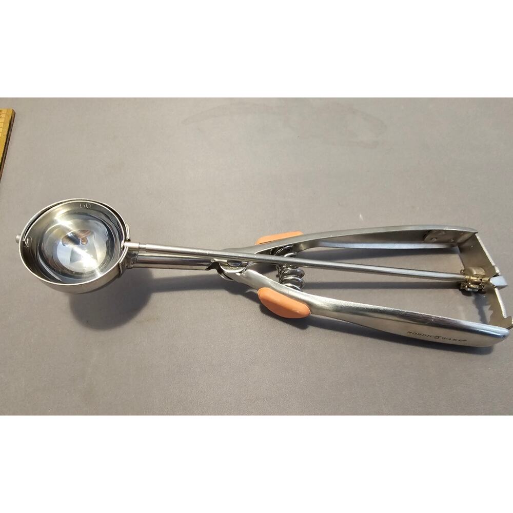 Vintage Nordic Ware 50 - 1-1/2" Ice Cream/Cookie Scoop - Red/Silver Handle